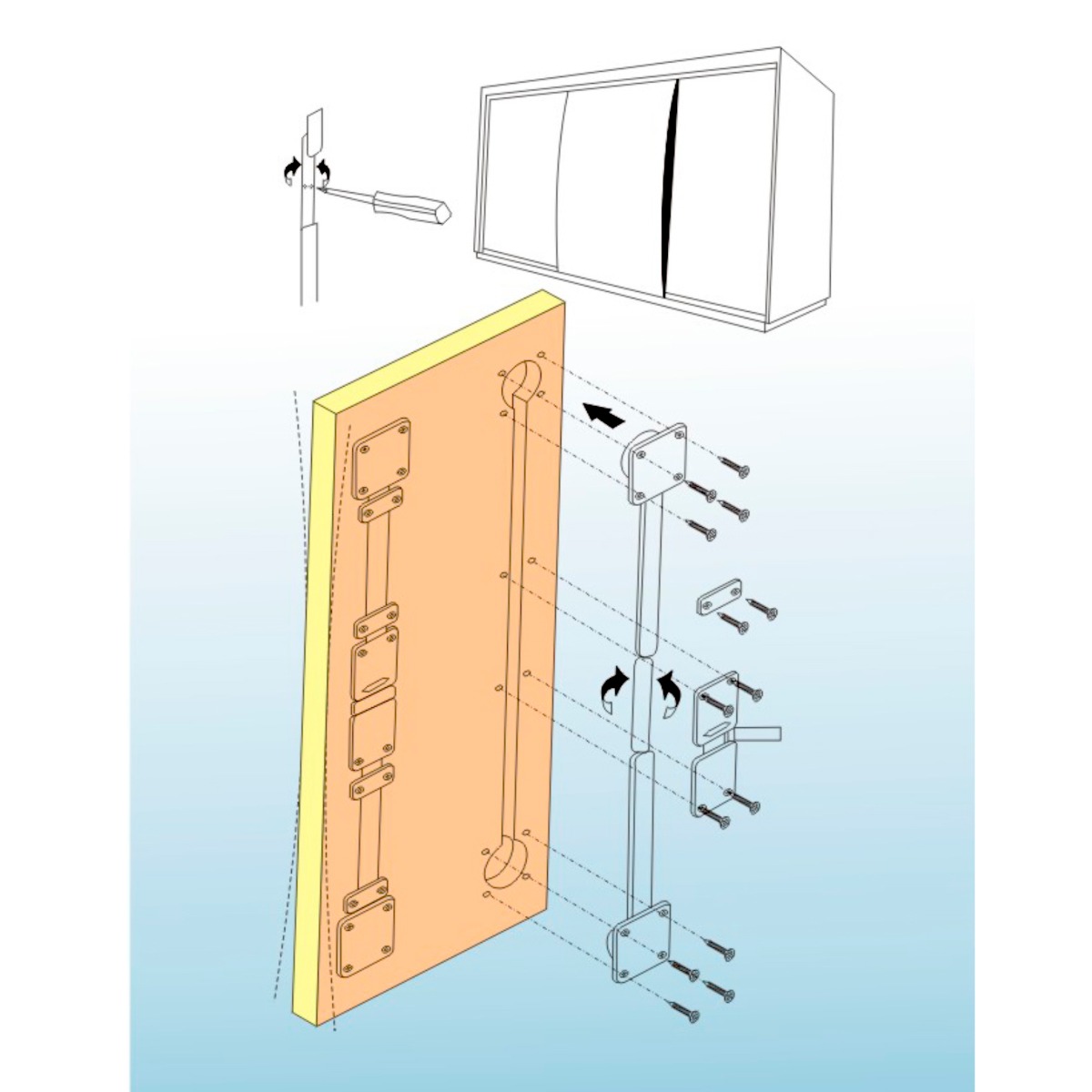 Sistema antipandeo ROSNET para puertas de madera