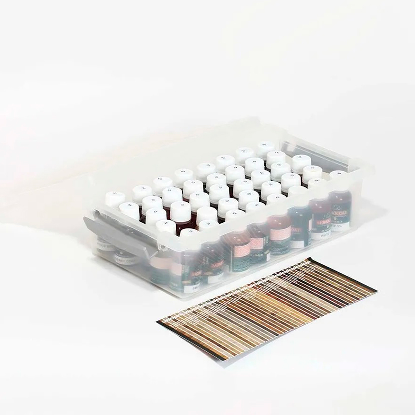 Kit de 40 tonos de tinta Rubio Monocoat, 20 ml c/u.