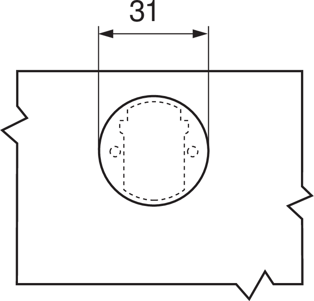 Bisagra CLIP top 94° para puerta de cristal, cubrimiento total, con muelle, para atornillar