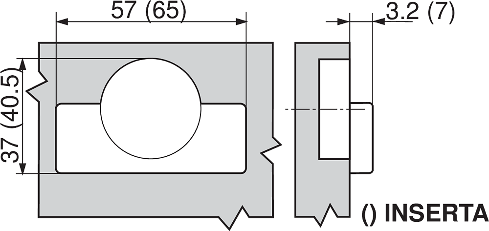 Bisagra CLIP 100° con muelle (insertada)