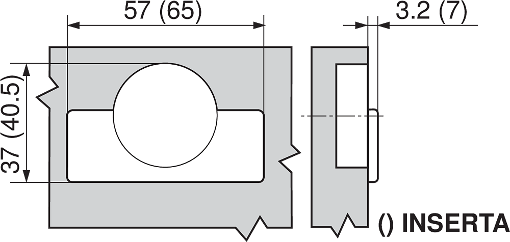 Bisagra CLIP top BLUMOTION 95° para puerta gruesa, insertada con muelle, taquete Ø8mm