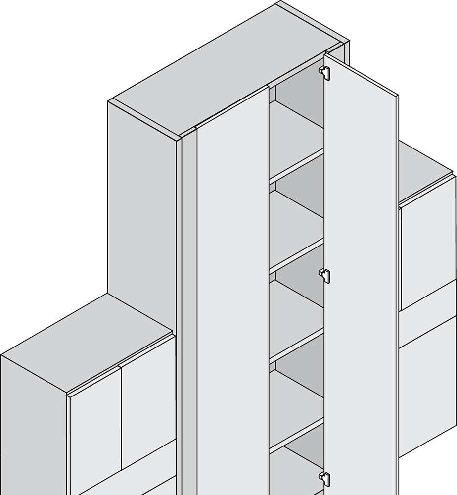 Bisagra CLIP top para esquina ciega, 95° de apertura, sin muelle, versión atornillar, níquel