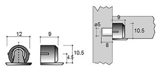 Soporte para entrepaño hembra y macho