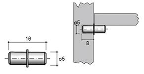 Soporte para entrepaño hembra y macho