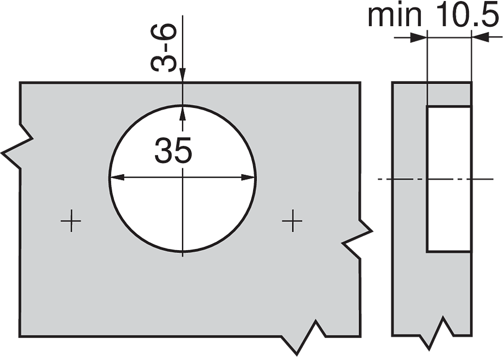 Bisagra MODUL 100°, Insertada, con muelle, para atornillar, niquelada