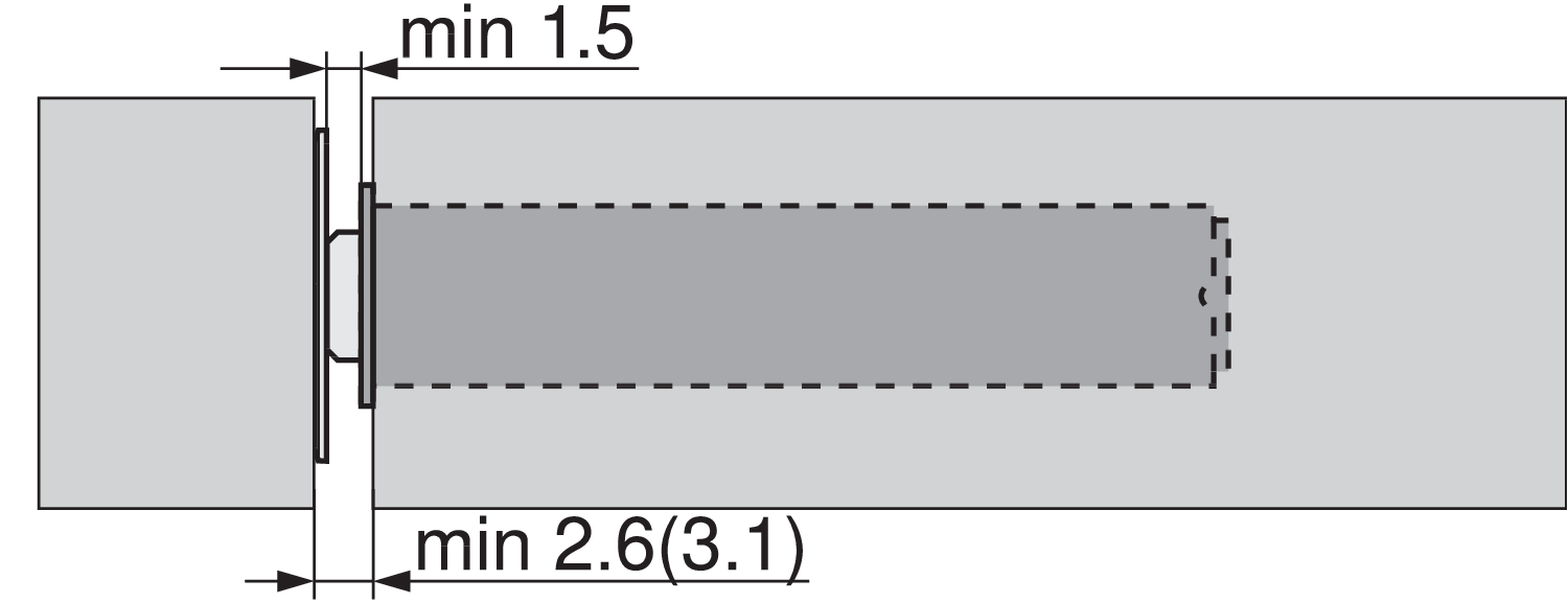 TIP-ON para puertas versión larga con placa para pegar y atornillar, longitud 76 mm, color negro carbón mate