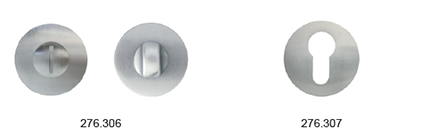 Set de manijas Mandelli, modelo SAMI 1491 para recámara o set de baño, acabado cromo satinado