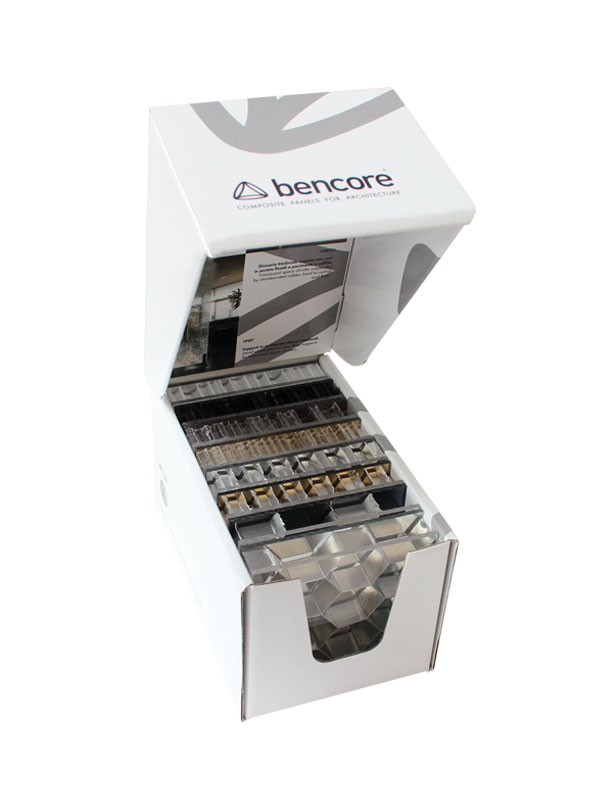 Caja pequeña con muestras de paneles BENCORE, MIRROR COLLECTION