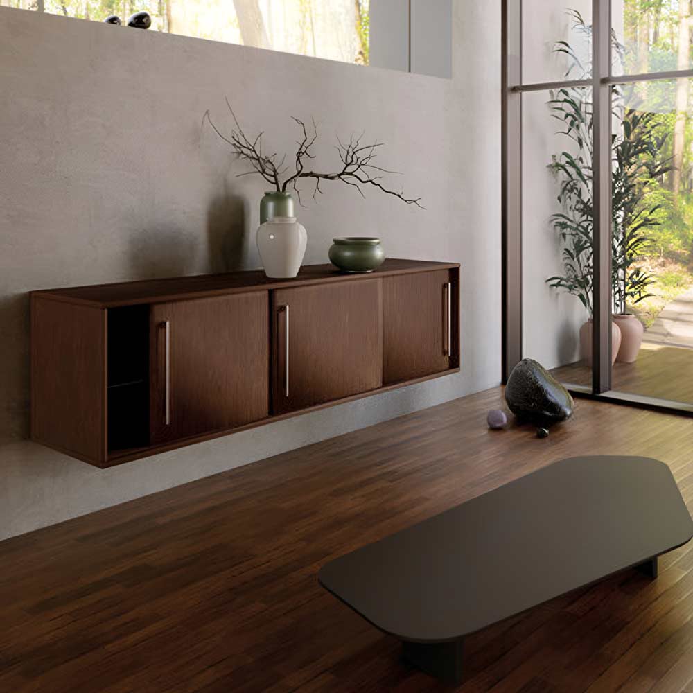 Sistema corredizo SCORRI para muebles, con 2 cierres suaves Fluid
