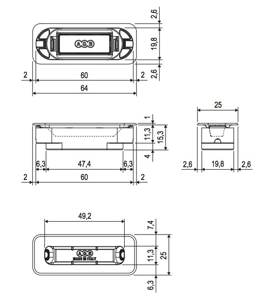 Cerradura Magnética para puerta de baño, modelo POLARIS 2XT, acabado bronce