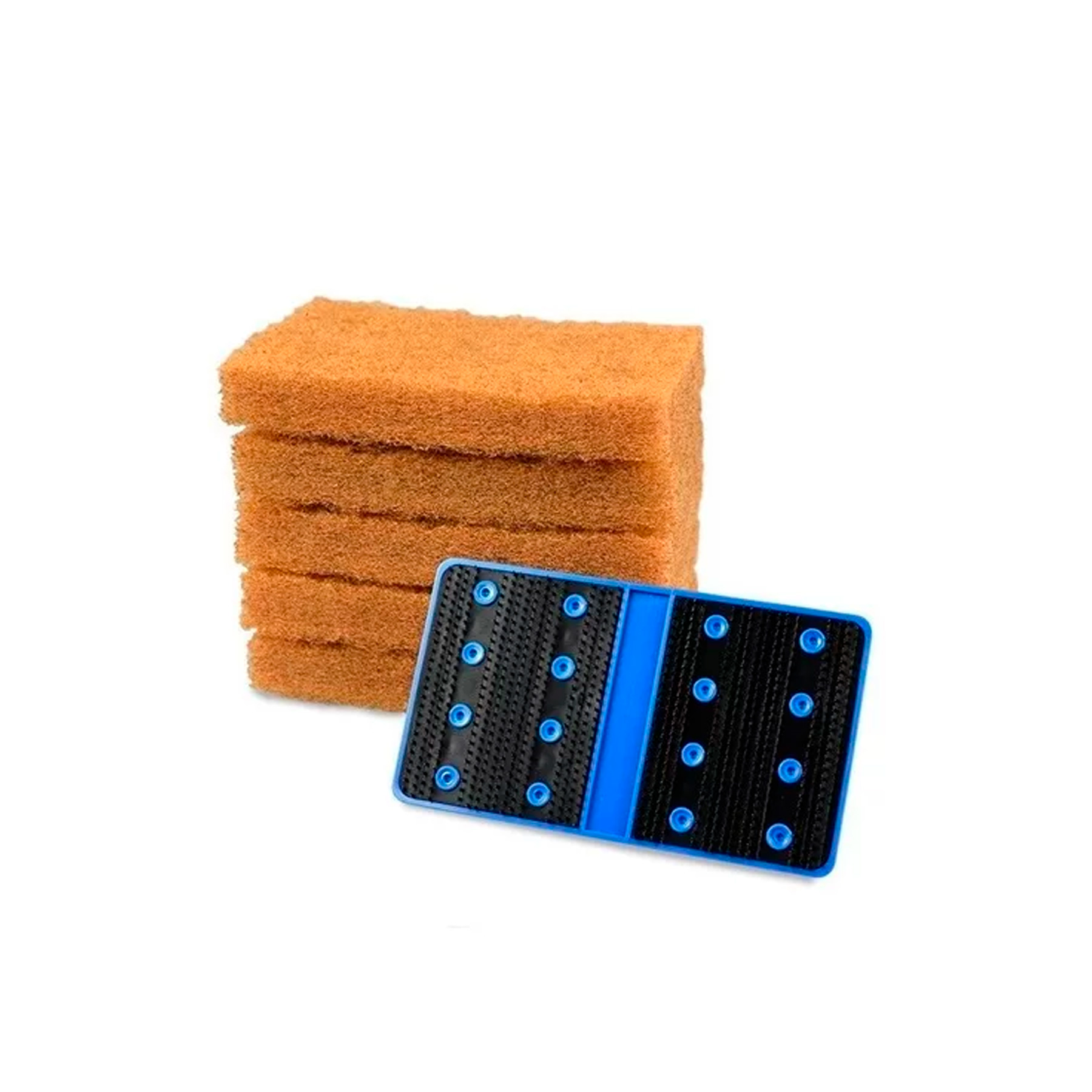 SCRUBBY SET  de 5 almohadillas aplicadoras, con 1 mango