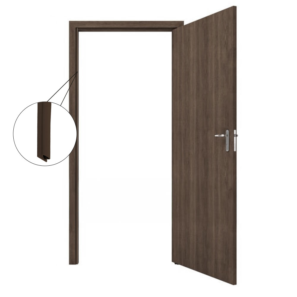 Sello perimetral con adhesivo para puertas de interiores, acabado rustic brown