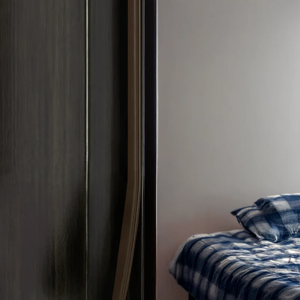 Sello perimetral con adhesivo para puertas de interiores, acabado rustic brown