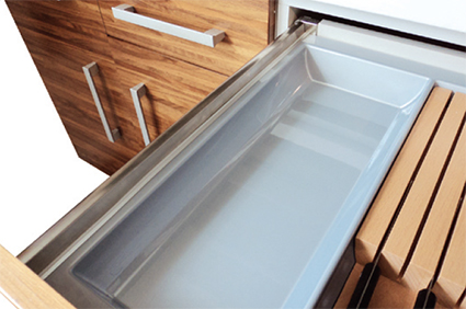 Sello lateral para charolas cuberteras de 450mm (2 piezas) acabado gris mate