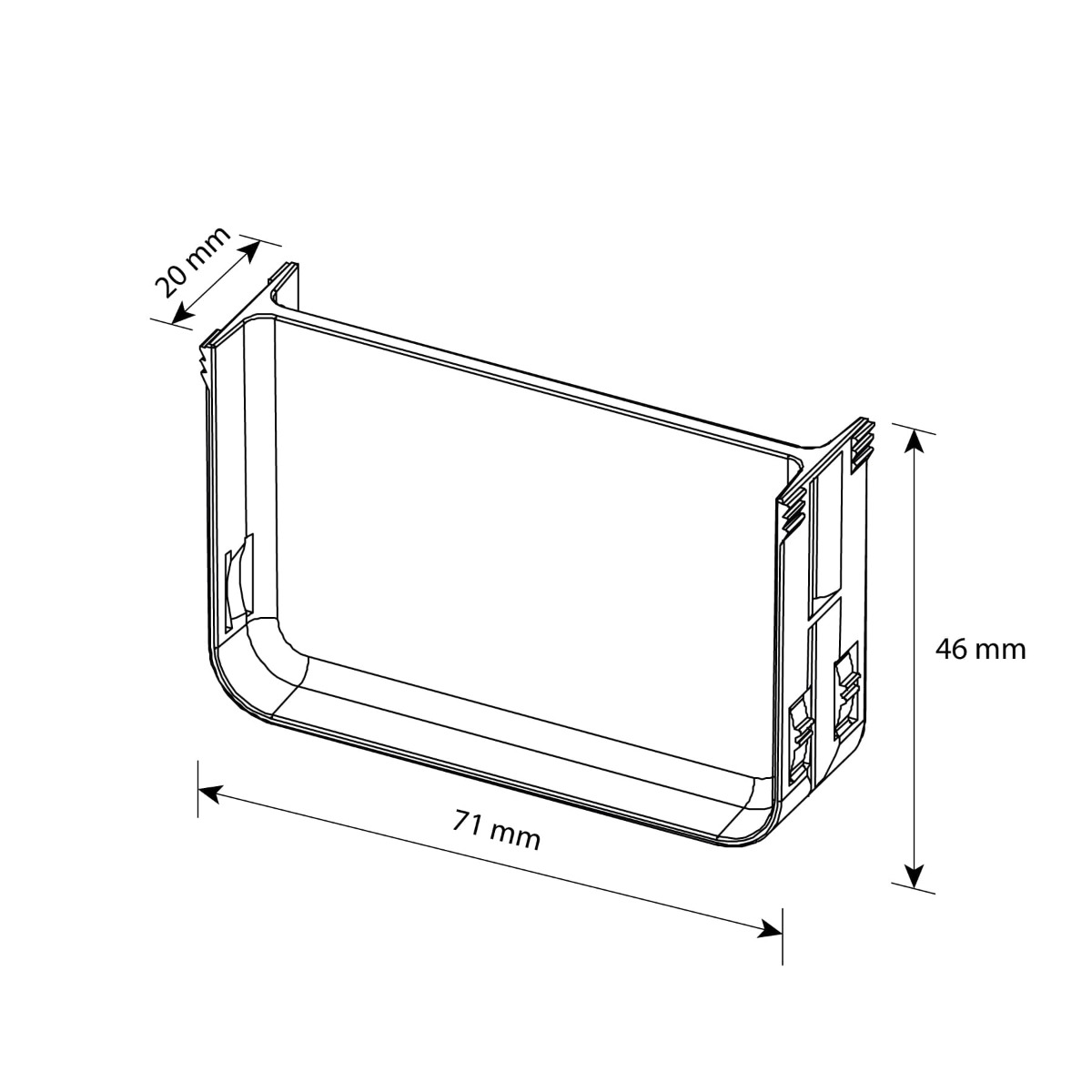 Sistema REVEAL perfil corte a medida para organización de cajones, long. 2100 mm, acabado antracita