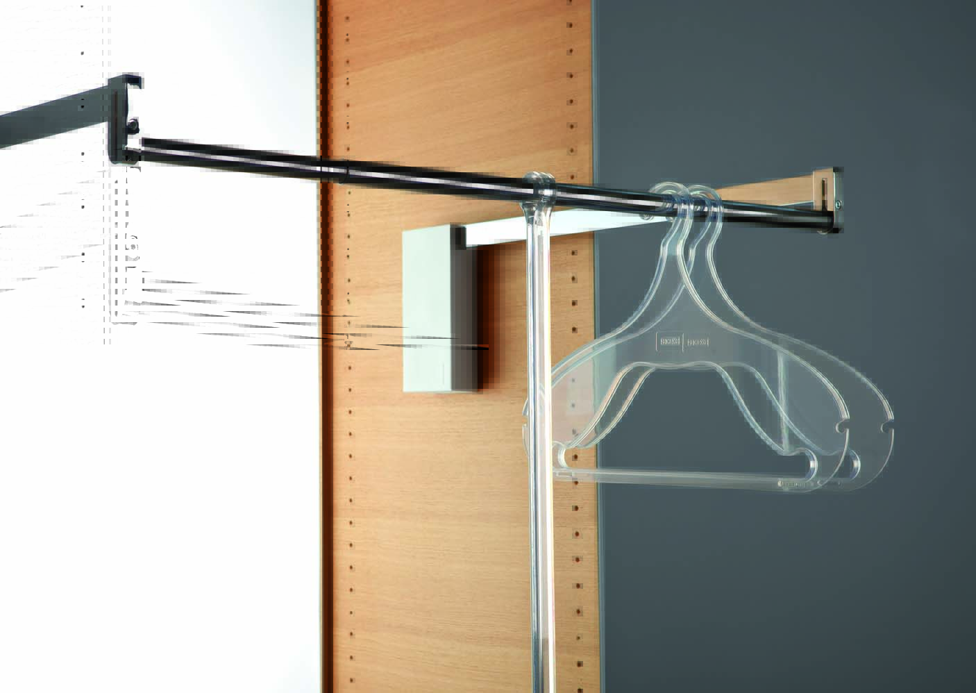 Mecanismo Colgador SERVETTO 3T, extensión de 750 a 1100 mm, capacidad de carga 10 kg, color blanco