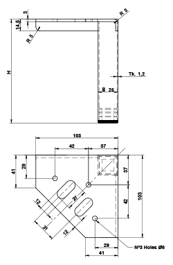 Pata SESTO, altura 150 mm, acabado negro
