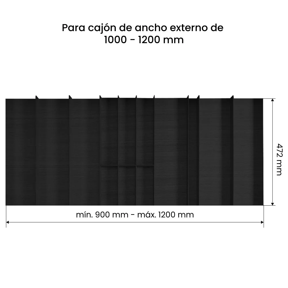 Sistema organizador cubertero LINIQ, acabado fresno negro