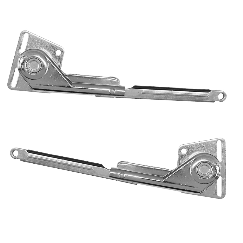 Brazos de caída suave para gabinete, acabado niquelado