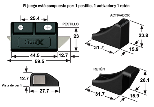 Sistema de cierre para 2 puertas