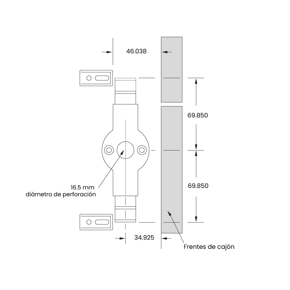Sistema 270: Montaje lateral para dos cajones