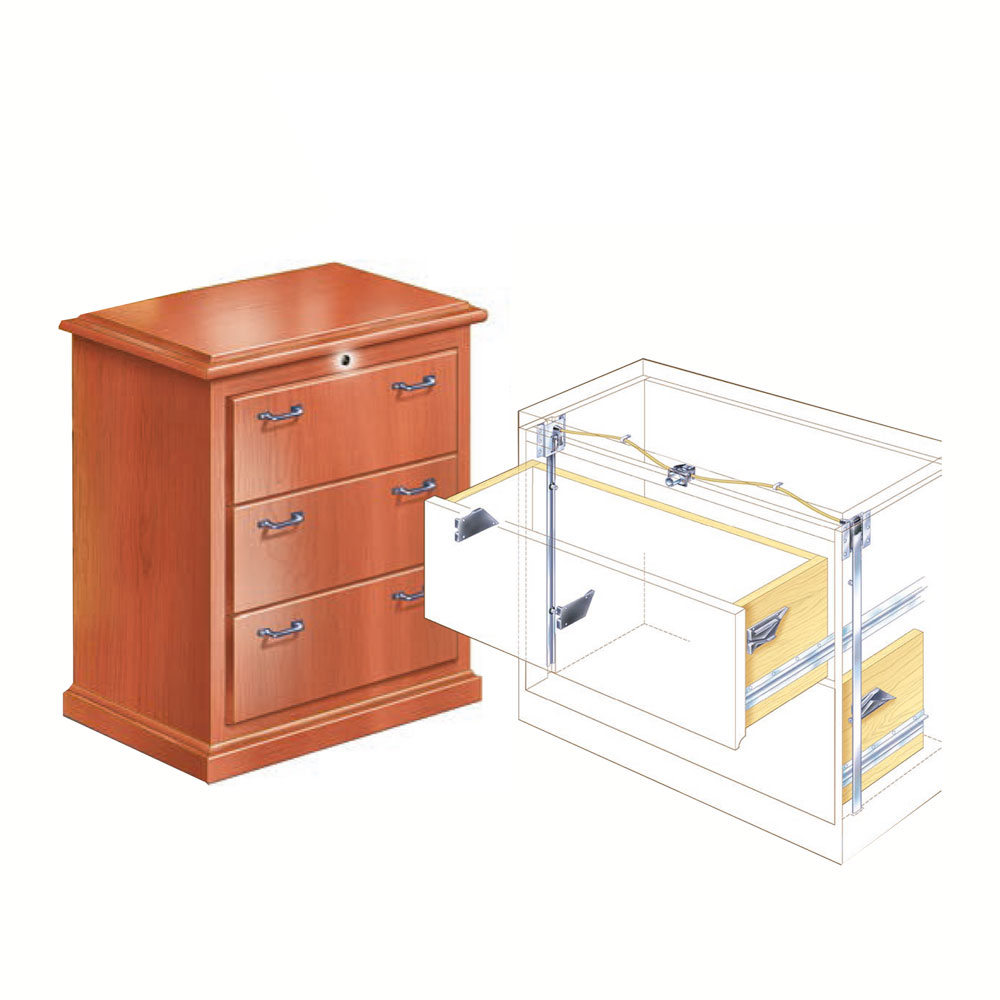 Sistema 300: Cerradura de bloqueo lateral para archivero