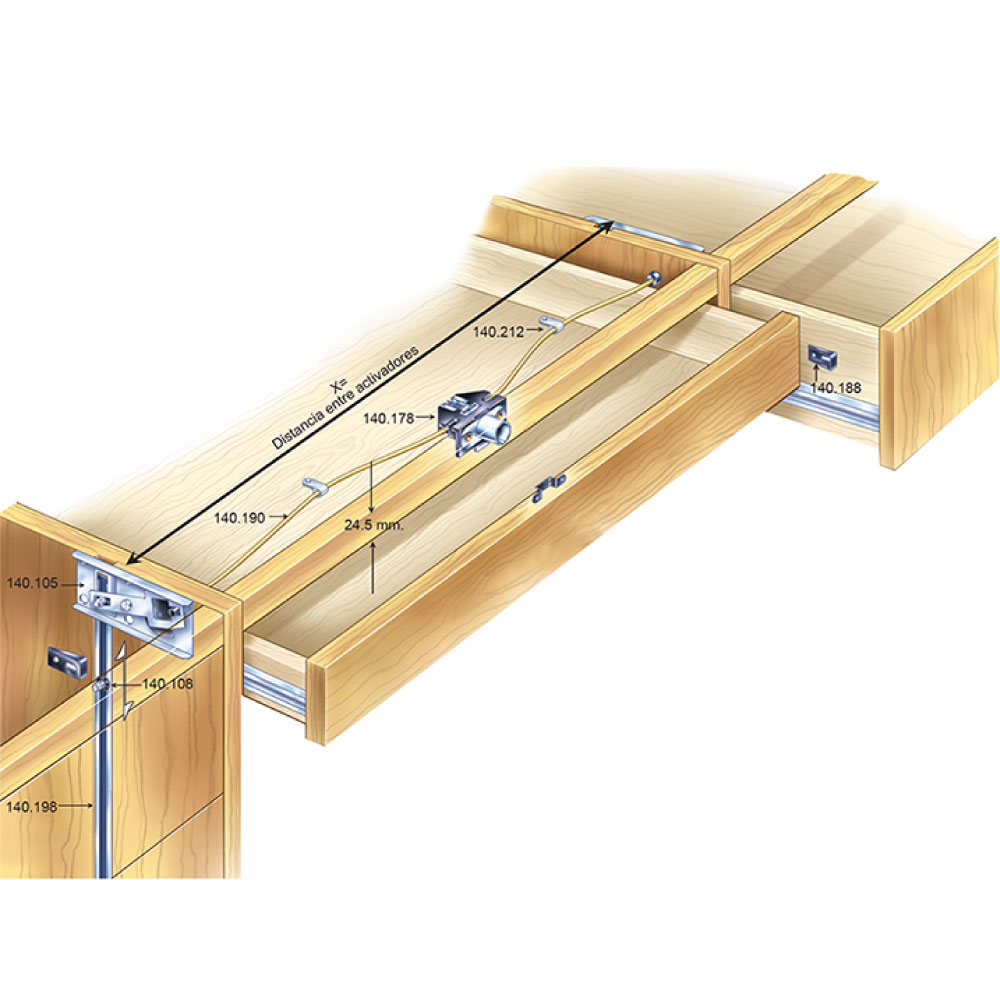 Sistema 500: cerradura central para escritorio