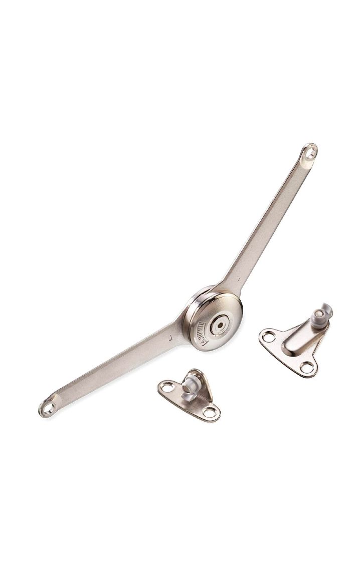 Sistema de apertura Duo tipo secreter y para puertas abatibles para muebles de madera