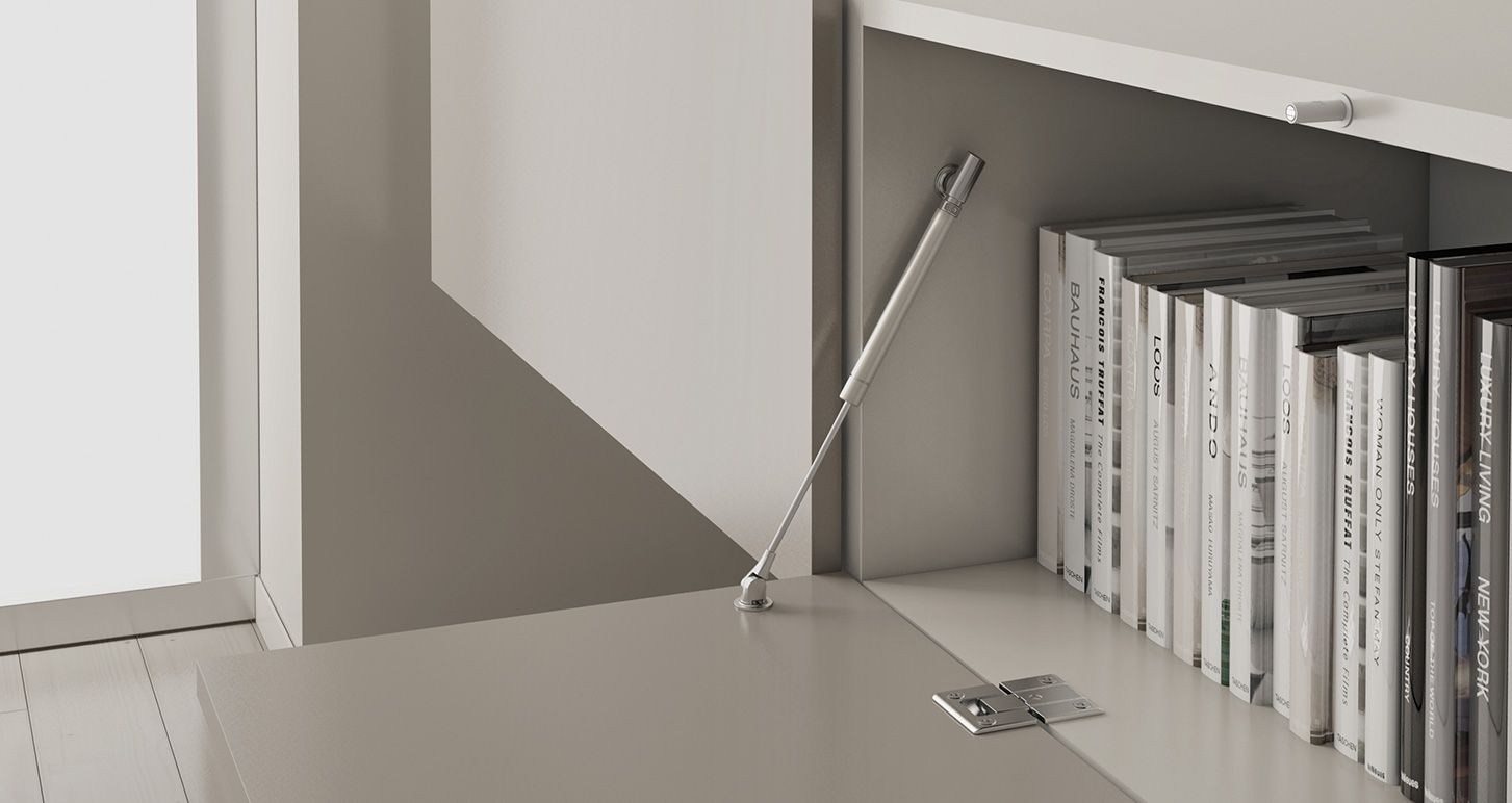 Sistema de apertura K12 Down tipo secreter para muebles de madera