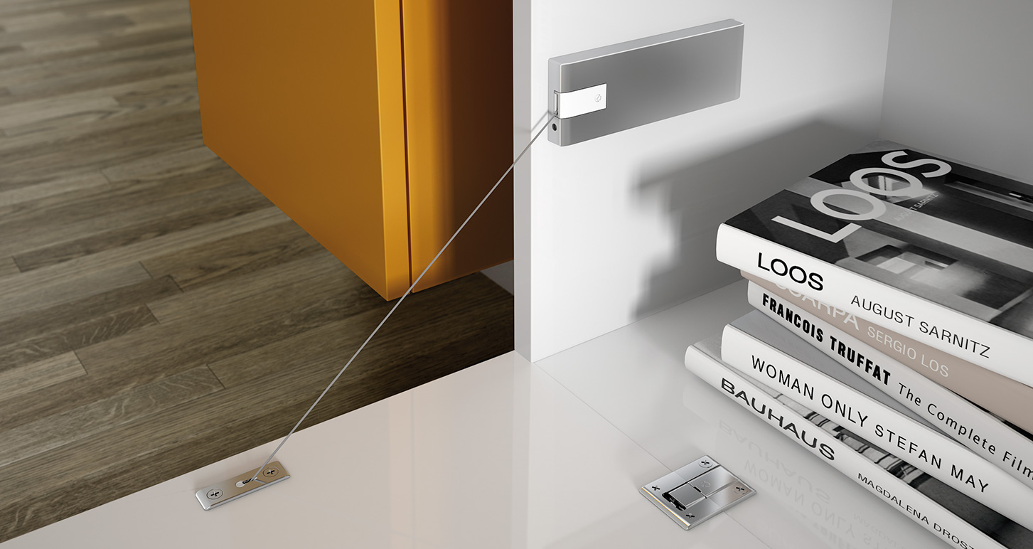 Sistema de apertura LINK tipo secreter para muebles de madera