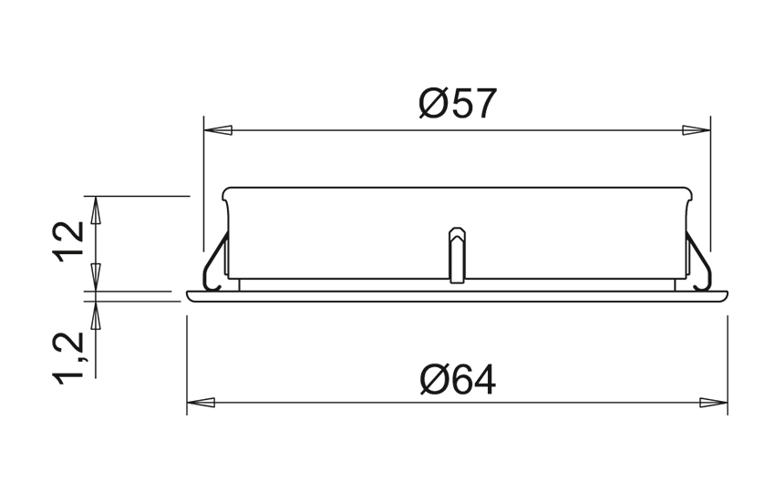 Lámpara Smally XS para embutir, 3w/24V, Luz Cálida, acabado aluminio, M24