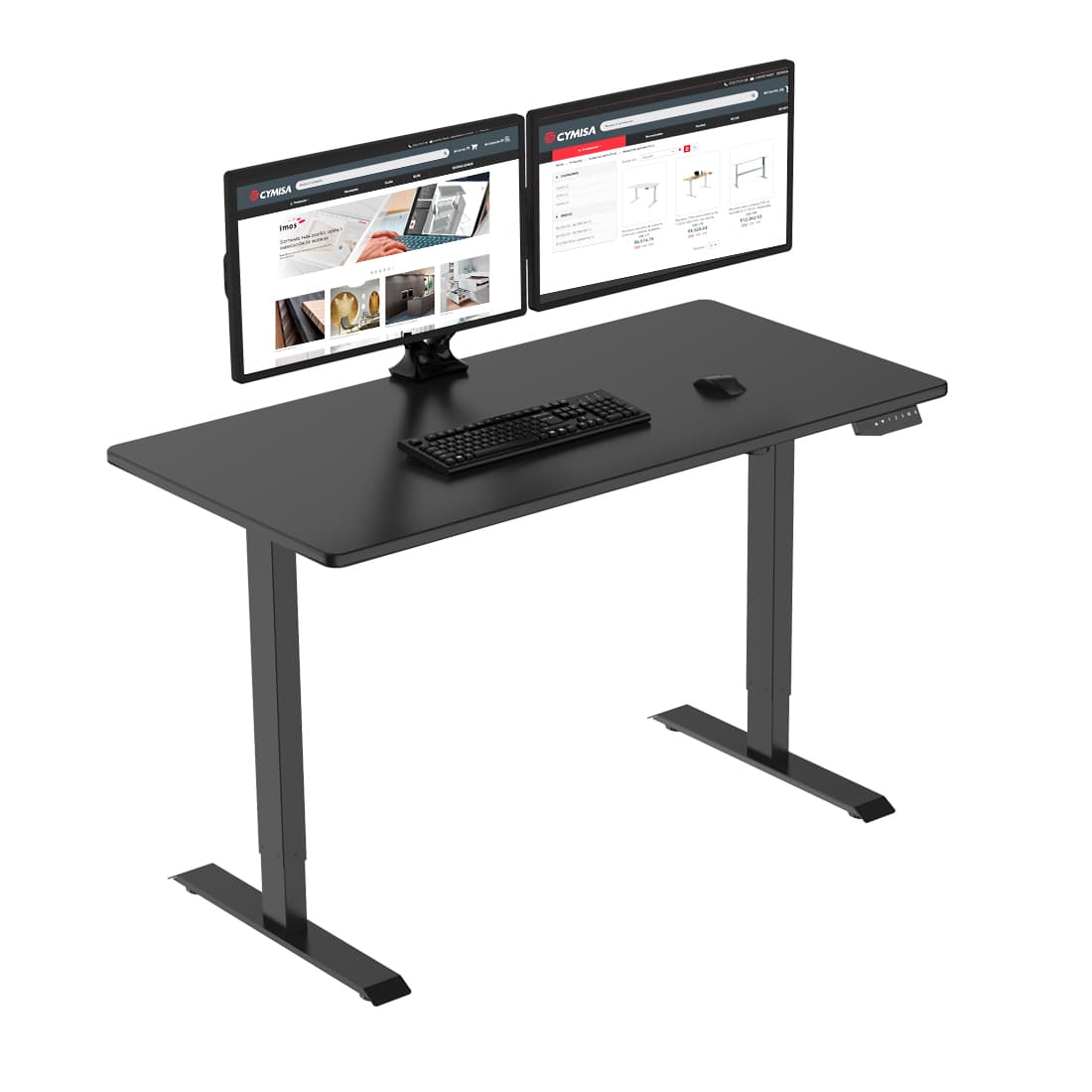 Escritorio elevable de cubierta SNAP con cubierta, acabado negro