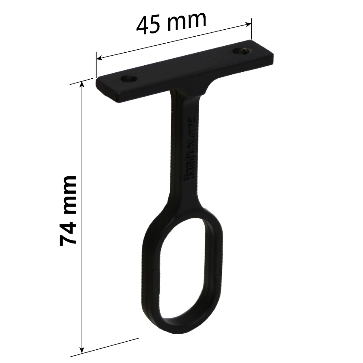 Soporte central para tubo MILD, acabado negro mate