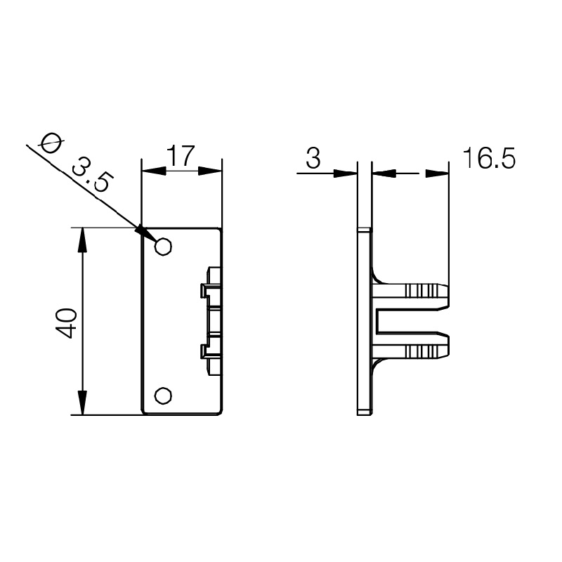 Caja con 5 perfiles de aluminio GOLA C y accesorios opcionales
