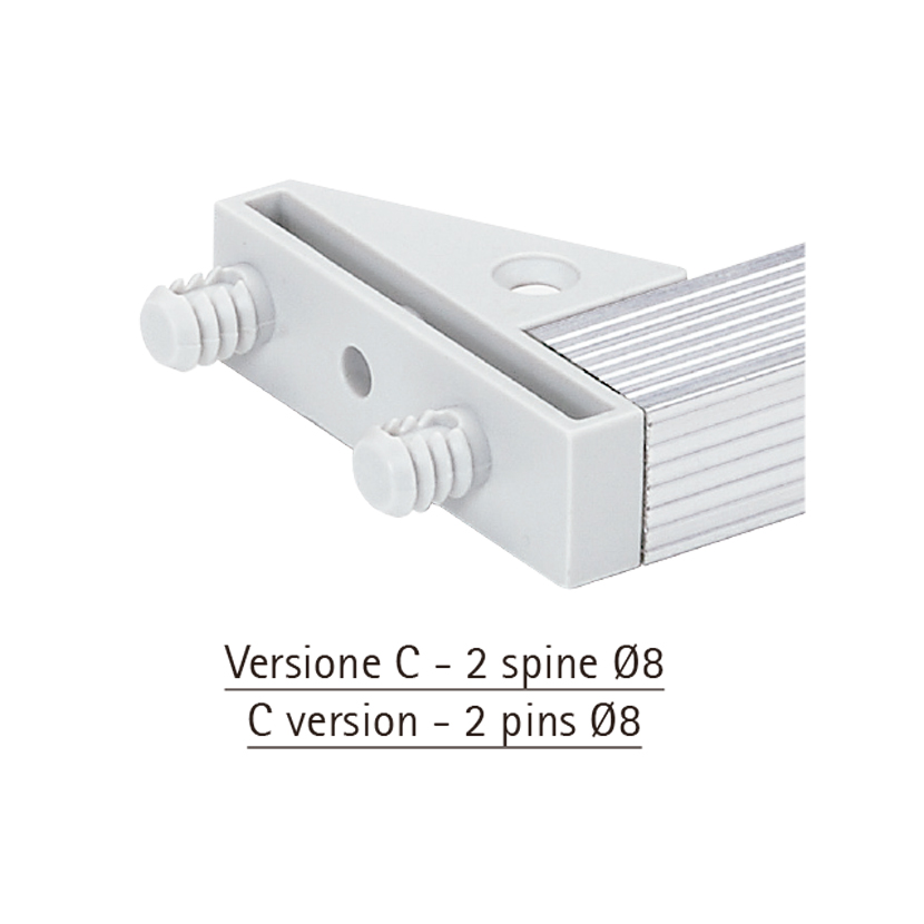 Soporte Lateral para perfil catenaria Tipo A con dos pernos de 8 mm.