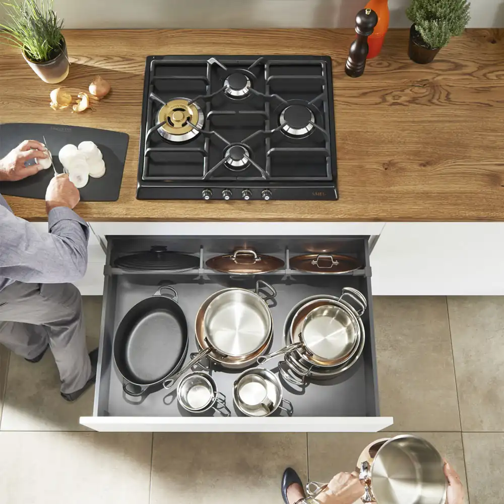 Separador transversal AMBIA-LINE para cajón MERIVOBOX, color gris orión