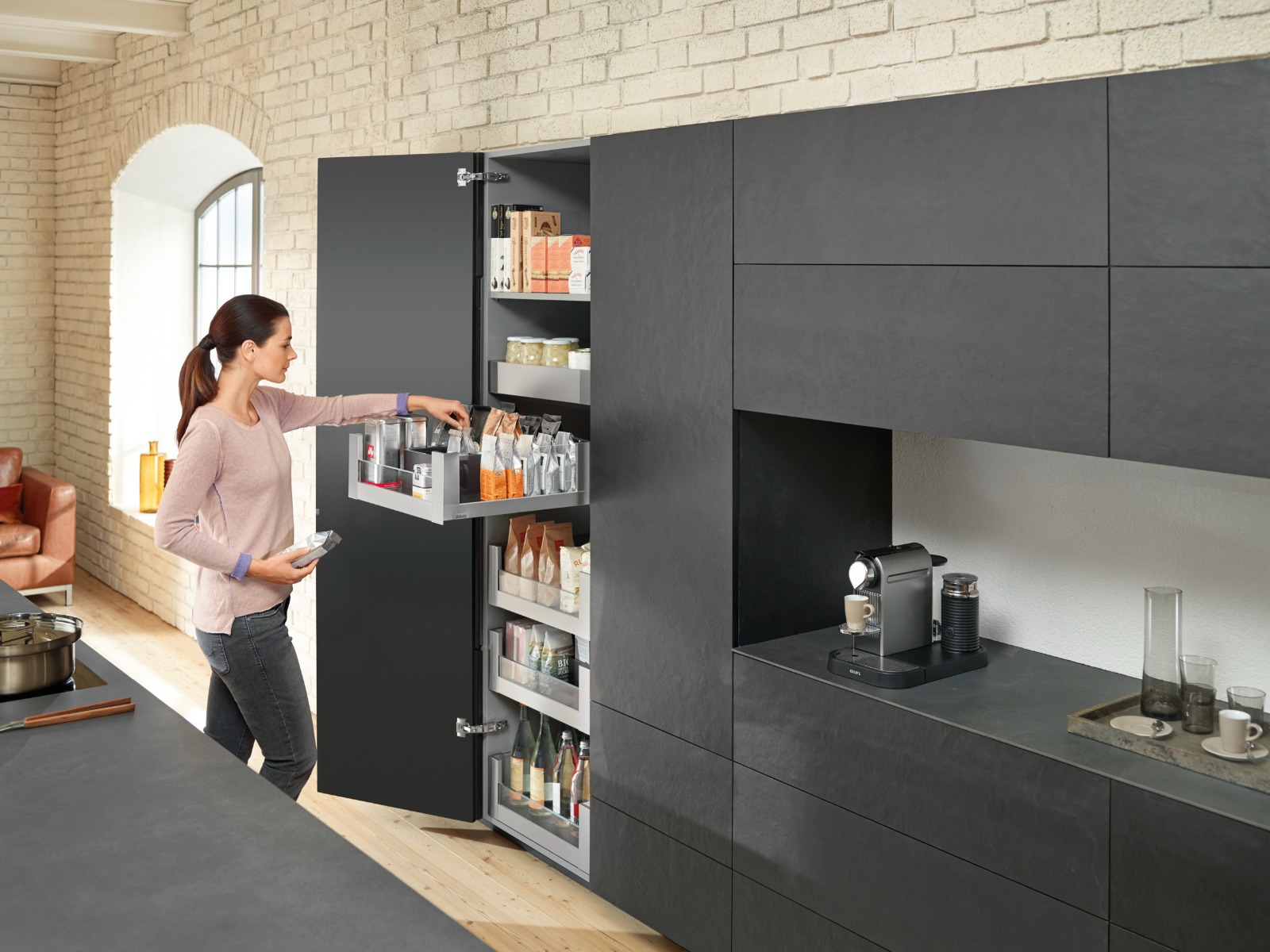 Kit SPACE TOWER LEGRABOX free (Vidrio), color inox