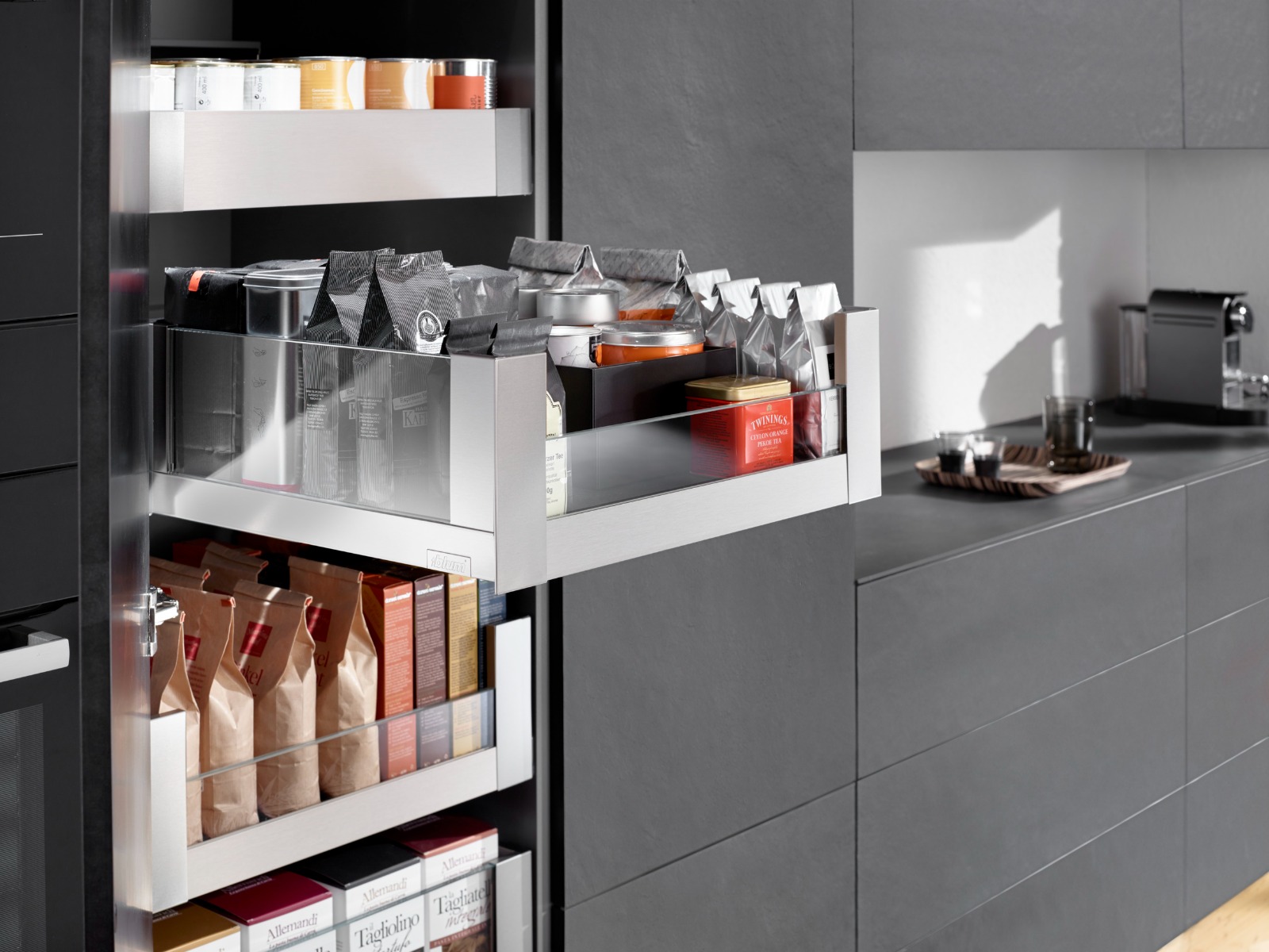 Kit SPACE TOWER LEGRABOX free (Vidrio), color inox