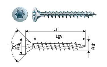 Tornillo SPAX para madera (Cabeza Avellanada)