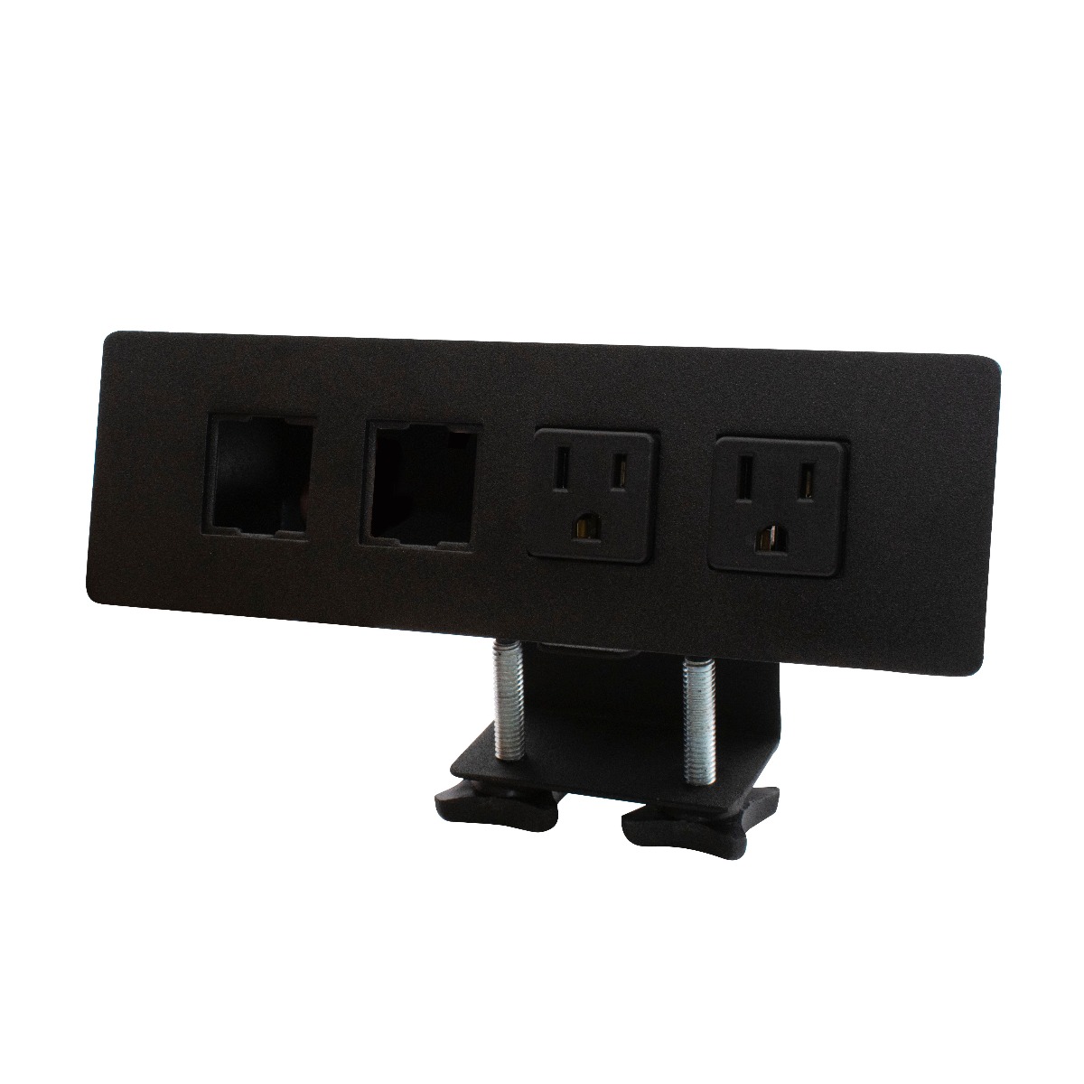 Multicontacto START, con 2 puertos eléctricos y 2 puertos opcionales, acabado negro. Hasta agotar existencias.