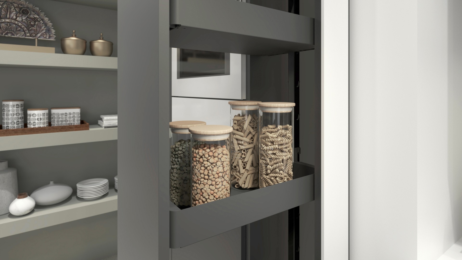 Set de 3 entrepaños para DISPENSA K-LINE de 300 mm, acabado antracita