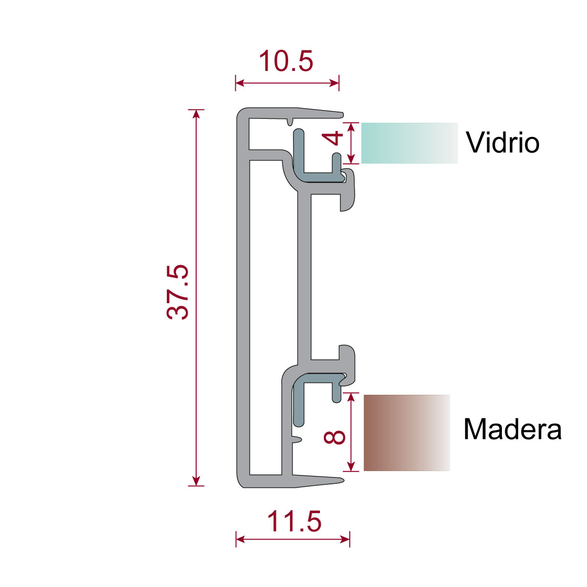 Perfil STRIKE para entrepaños