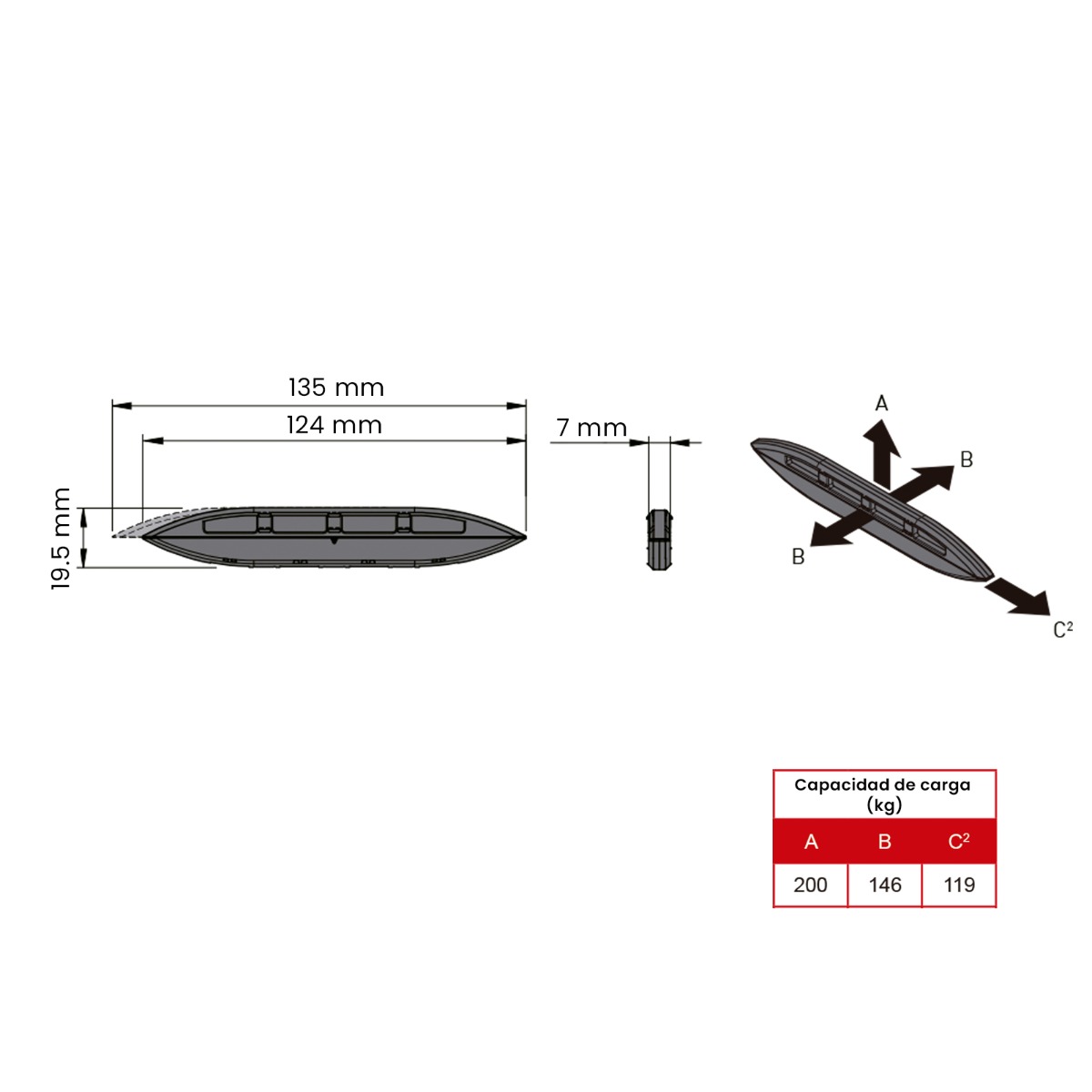 STRIPLOX MINI 120, largo 120 mm, color negro