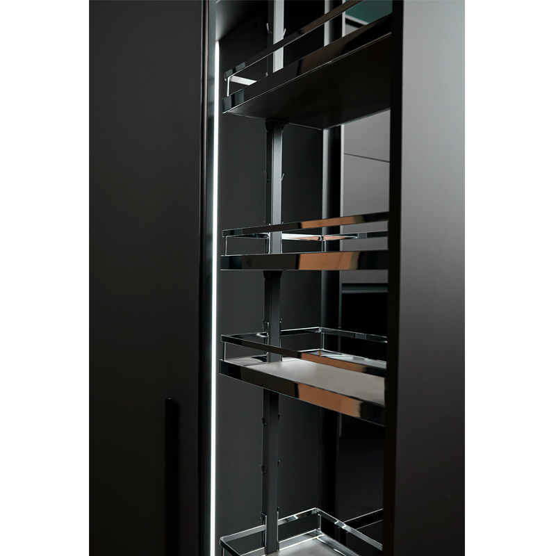 Kit 02 - Extraíble para cocina DISPENSA con 5 entrepaños STYLE ICE WHITE para mueble de 400 mm de ancho