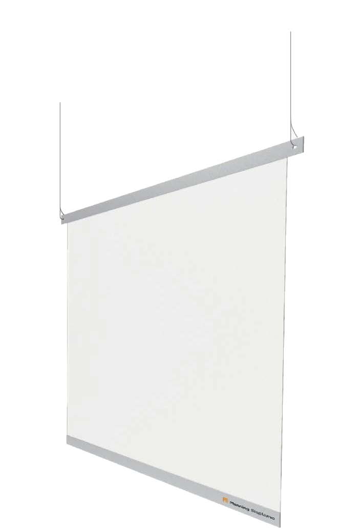 Mampara suspendida en techo, medidas 1200 mm x 1000 mm, plástico PVC transparente, con herrajes para instalación