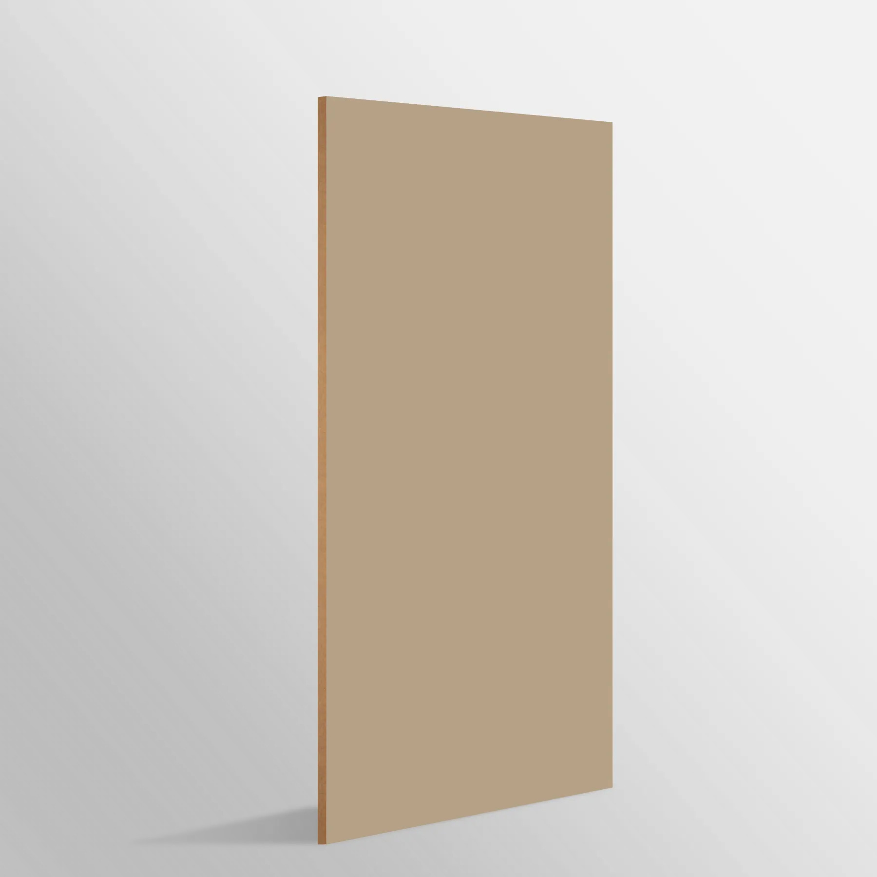 Tablero de MDF con laminado FENIX, Beige Luxor y trascara HPL Pumice Ponce, formato 1.22 x 2.44 m