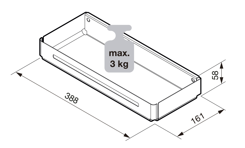 Canastilla TABLO LIBELL para montaje en puerta de mueble de cocina o clóset