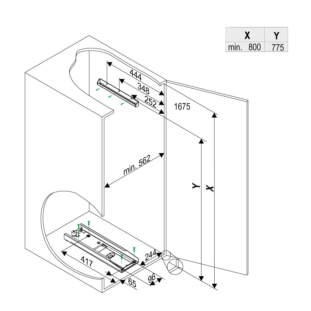 Kit Extraíble TANDEM COFFEE CABINET STYLE para ancho de mueble de 600 mm