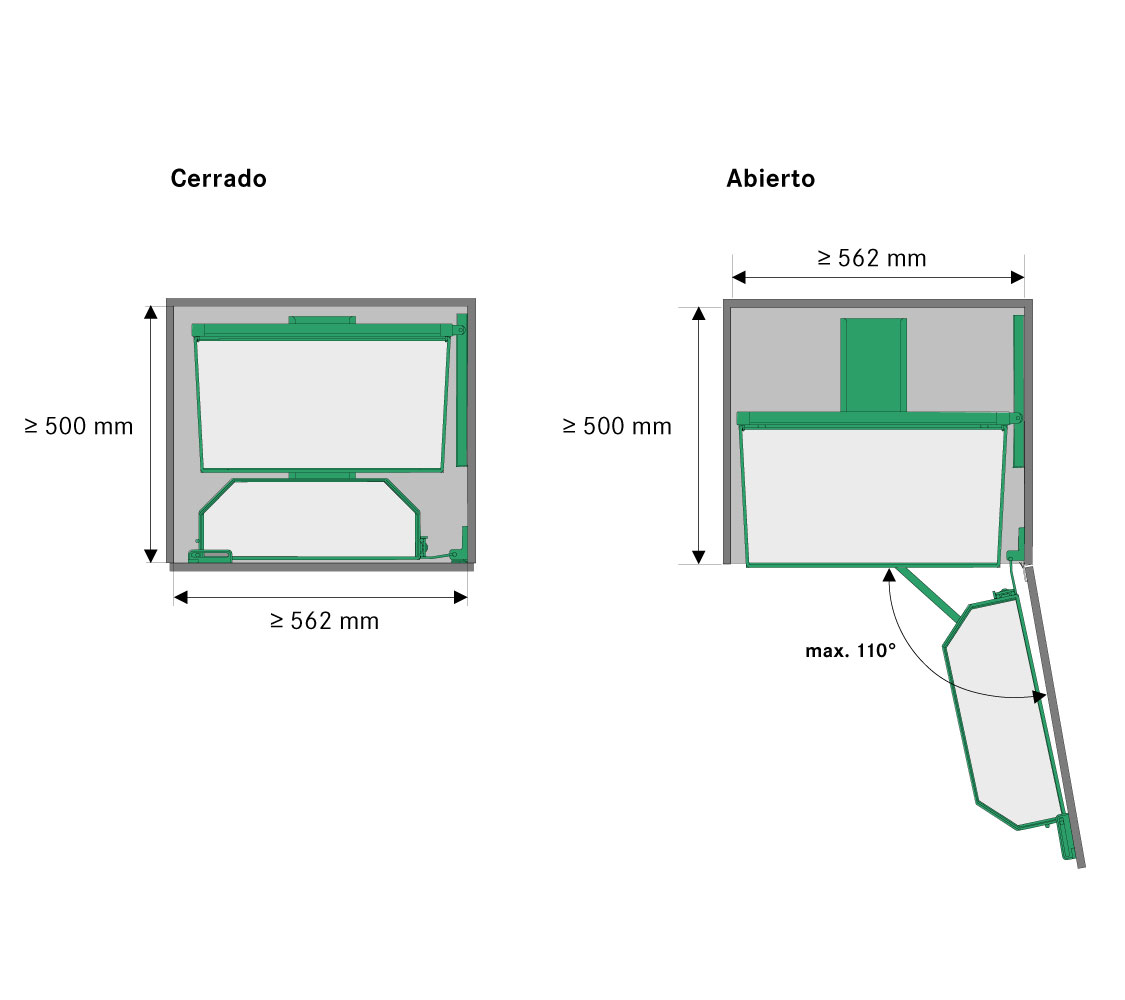 Kit Extraíble TANDEM COFFEE CABINET STYLE para ancho de mueble de 600 mm