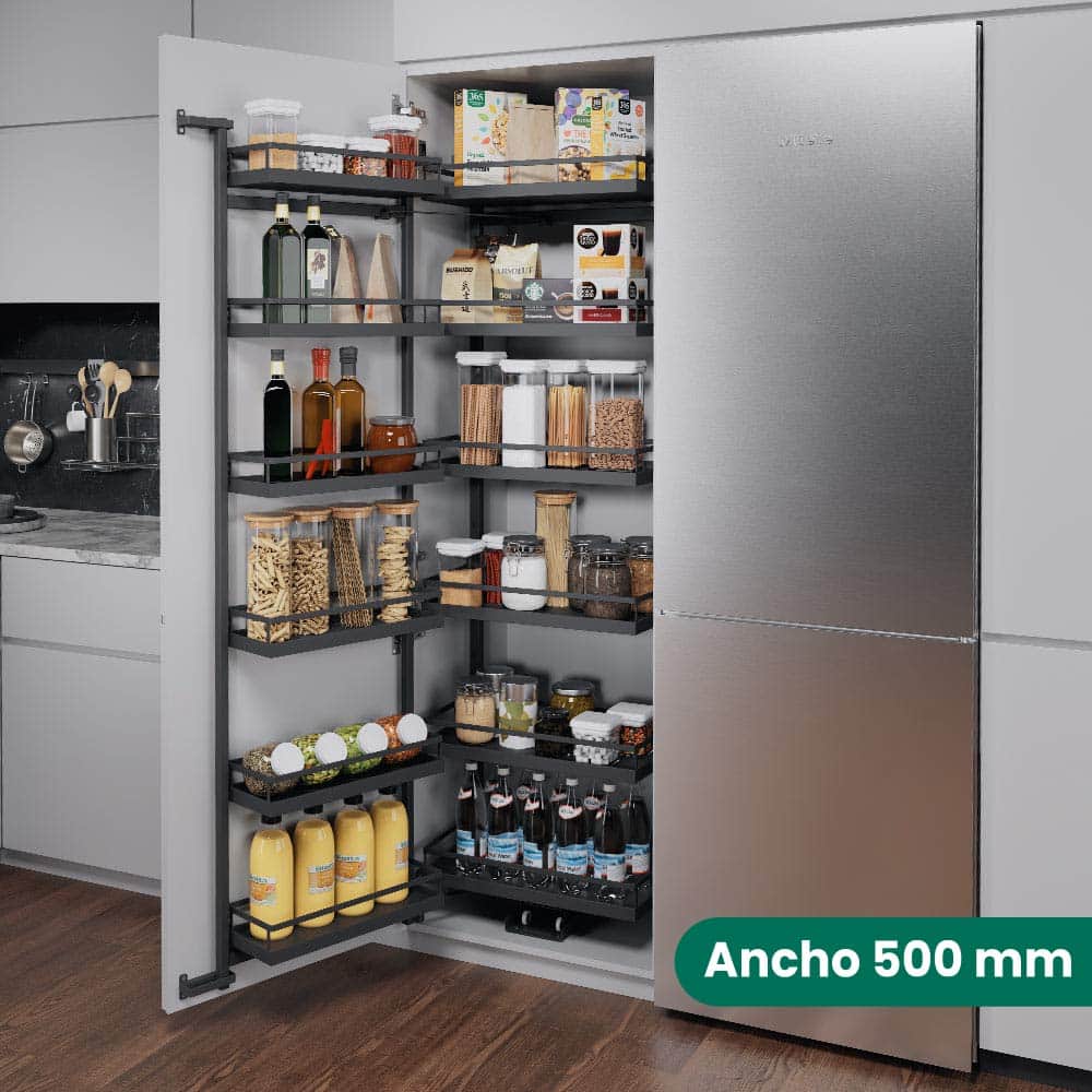 Set TANDEM STYLE III de 6 entrepaños, para mueble de 500 mm ancho, 1700 mm de altura, acabado antracita